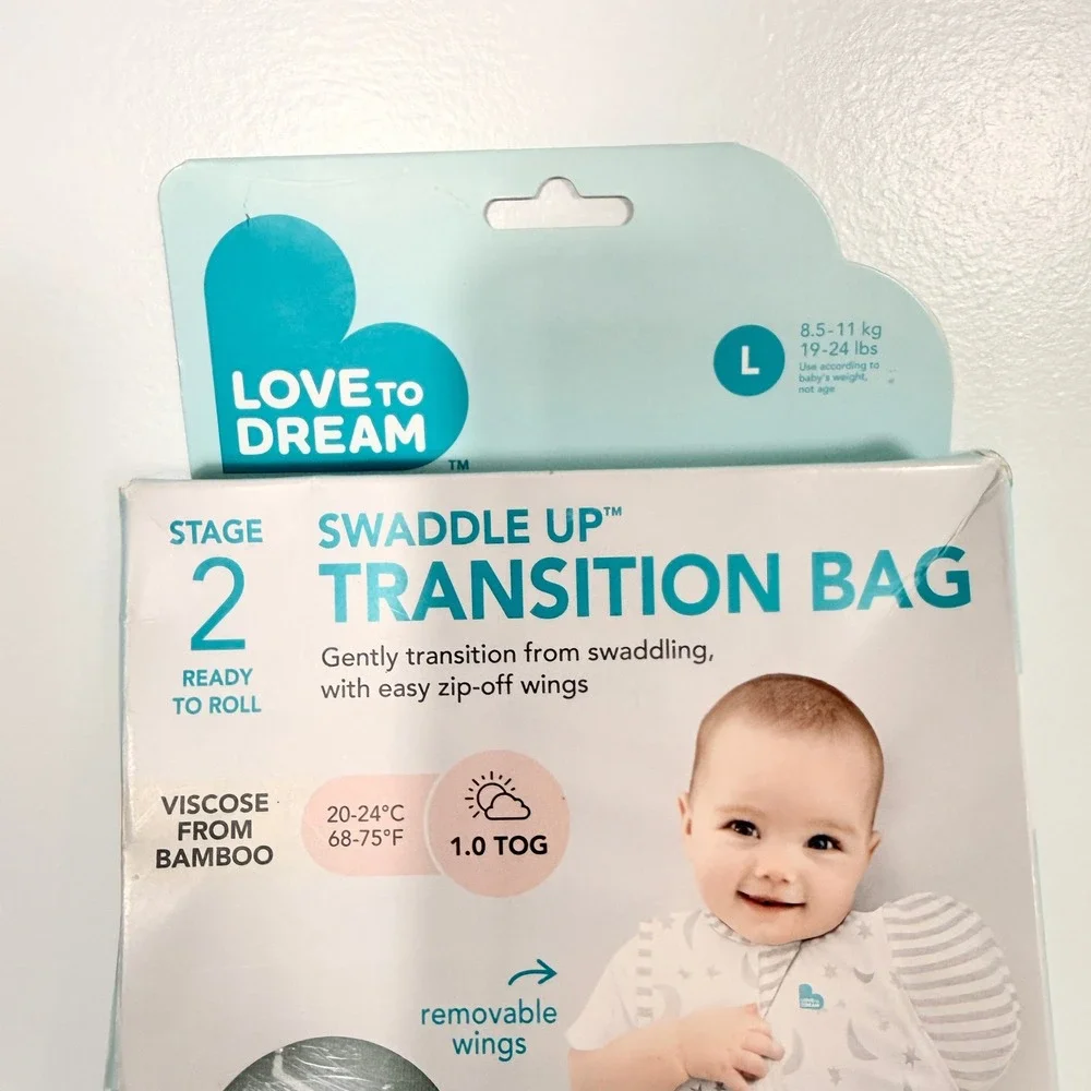 Love To Dream Swaddle UP Transition Bag Stage 2 Sz L Bamboo 1.0 TOG Sleep Sack